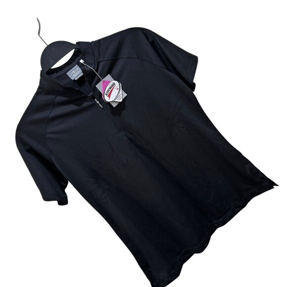 Page & Tuttle Womens Size S Black Dot Texture Jersey Short Sleeve Polo Shirt NWT - Picture 2 of 9